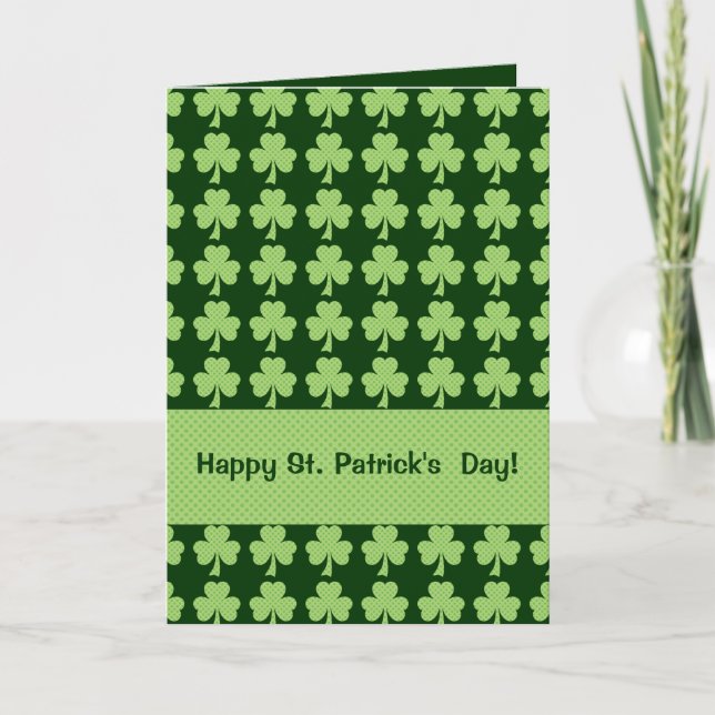 Kleeblatt mit Polka dots St. Patrick's Day Karte (Vorderseite)