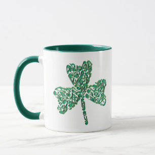 Kleeblatt Musiknoten Ornament Tasse