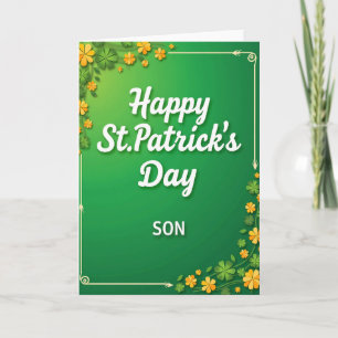 Kleeblatt-Muster Sohn St. Patrick Karte