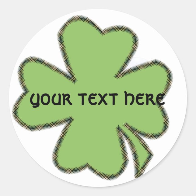 Kleeblatt 'n Karierte Personalisierte Stickers (Vorderseite)