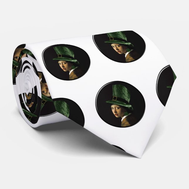 Kleeblatt-Ohrhänger St. Patrick's Day Krawatte (Gerollt)