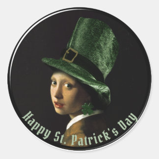 Kleeblatt-Ohrhänger St. Patrick's Day Runder Aufkleber