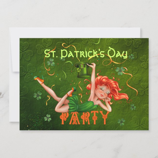 Kleeblatt Party Girl Invitation - Anpassen Einladung (Vorderseite)