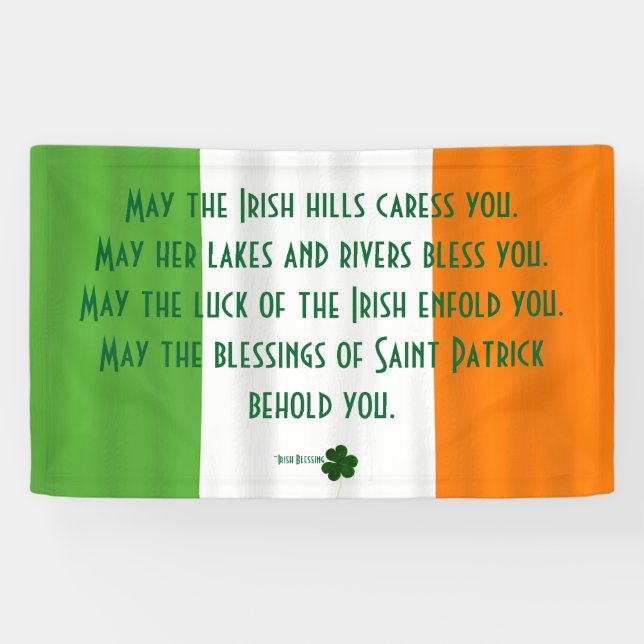 Kleeblatt Patrick, Inspiration Irish Blessing Flag Banner (Horizontal)