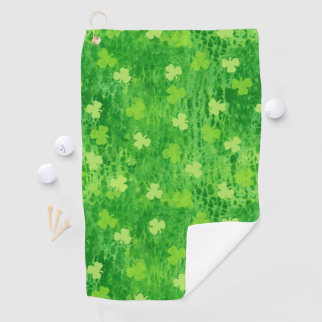 Kleeblatt Pattern - St Patricks Day - Golfhandtuch (Insitu)