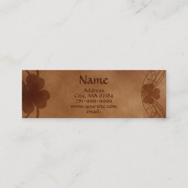 Kleeblatt-Pergament-Gewohnheit KRW elegante Mini Visitenkarte (Vorderseite)