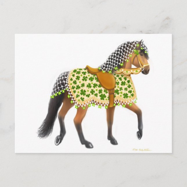 Kleeblatt Pferd Postkarte (Vorderseite)