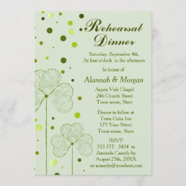 Kleeblatt Polka Dots Hochzeit Probe Abendessen 2 Einladung