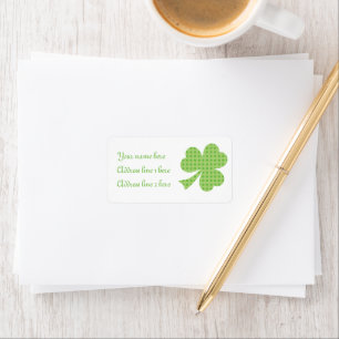 Kleeblatt Polka dots St. Patrick's Day on white Adressaufkleber