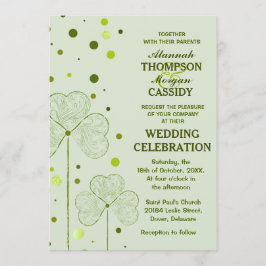 Kleeblatt Polka Dots Wedding Einladung 2