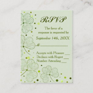 Kleeblatt Polka Dots Wedding RSVP 2 Begleitkarte