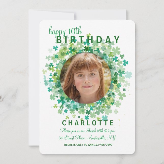 Kleeblatt-Rahmen-Einladung Einladung (Vorderseite)