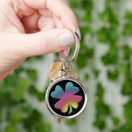 Kleeblatt Rainbow auf Black Schlüsselanhänger