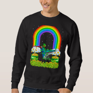 Kleeblatt Rainbow Leprechaun Hummingbird St Patric Sweatshirt