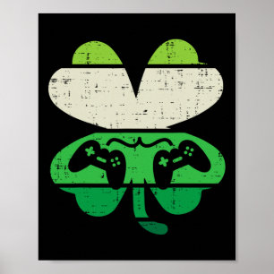 Kleeblatt Retro St Patricks Day Boys Men Girl Poster