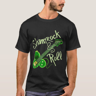 Kleeblatt Roll Ireland Clover Guitar St Patricks D T-Shirt