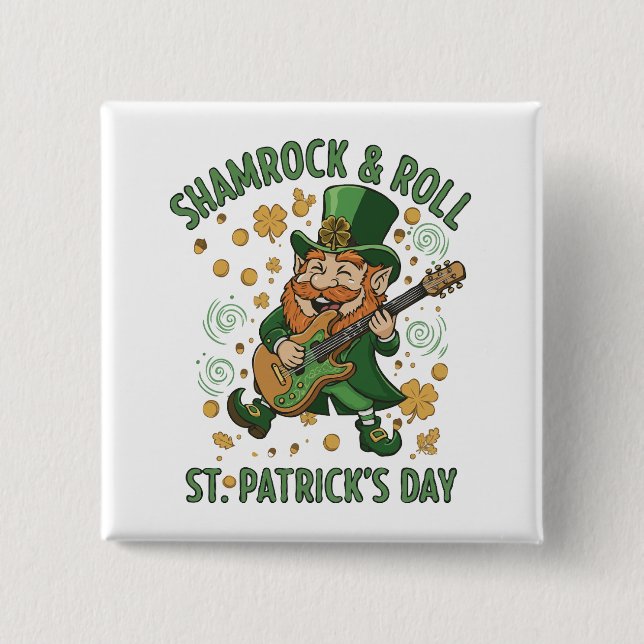 Kleeblatt & Roll Kobold | Lustiger St. Patrick's Button (Vorderseite)