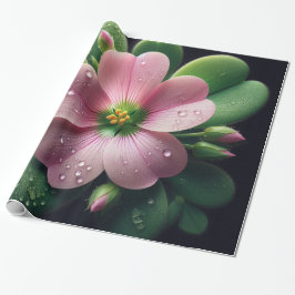 Kleeblatt, Rosa und grüne Oxalis Geschenkpapier