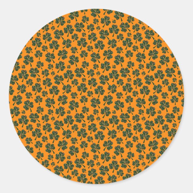 Kleeblatt Runder Aufkleber (Vorderseite)