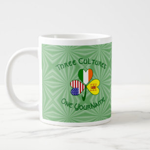 Kleeblatt Schottland Löwe Irland USA Flaggen Perso Jumbo-Tasse