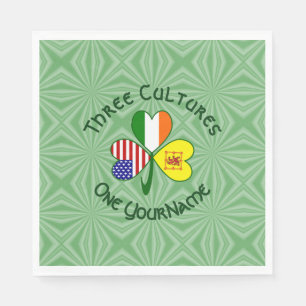Kleeblatt Schottland Löwe Irland USA Flaggen Perso Serviette