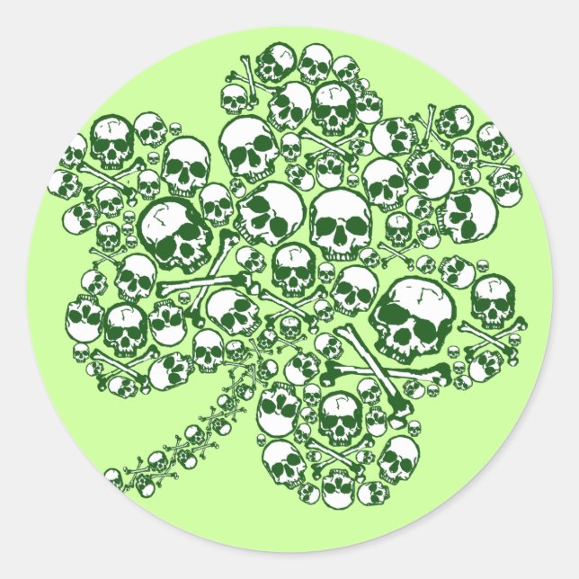 Kleeblatt Skulls Runder Aufkleber (Vorderseite)