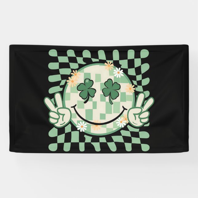 Kleeblatt Smile Face Funny St Patrick's Day Banner (Horizontal)