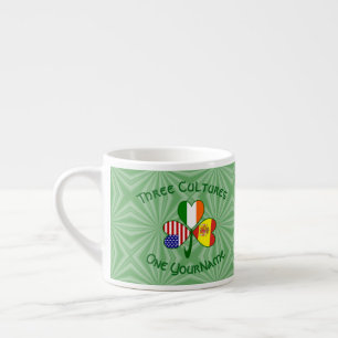 Kleeblatt Spanien Irland USA-Flaggen Espressotasse