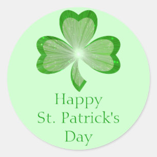 Kleeblatt "St Patrick's Day" Aufkleber rund grün