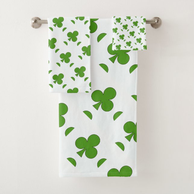 Kleeblatt St. Patrick's Day Badhandtuch Set (Insitu)