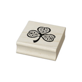 Kleeblatt St. Patrick's Day Celtic Knot Wood Block Gummistempel