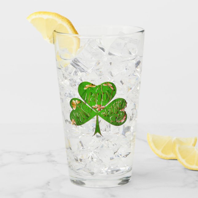 Kleeblatt St. Patrick's Day Glass Glas (Vorderseite Ice)