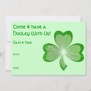 Kleeblatt St Patrick's Day Hooley Einladung grün