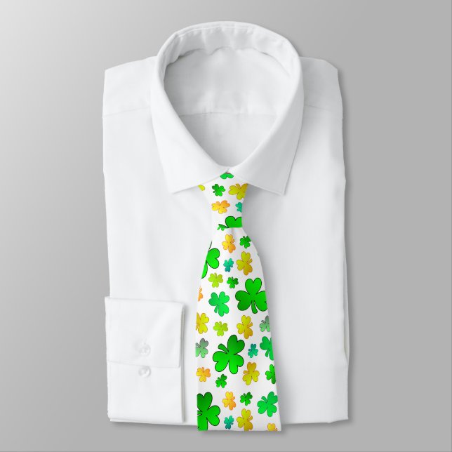 Kleeblatt St. Patrick's Day Krawatte (Gebunden)