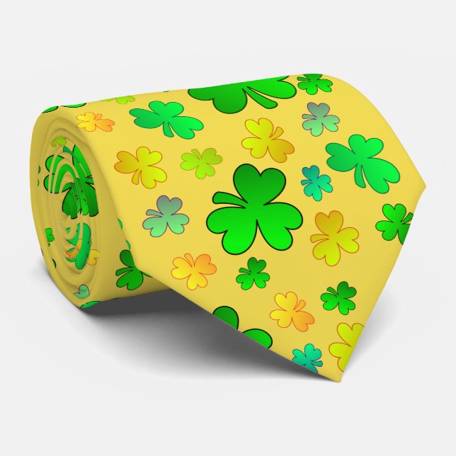 Kleeblatt St. Patrick's Day Krawatte (Gerollt)