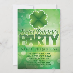 Kleeblatt St. Patrick's Day Party Einladung
