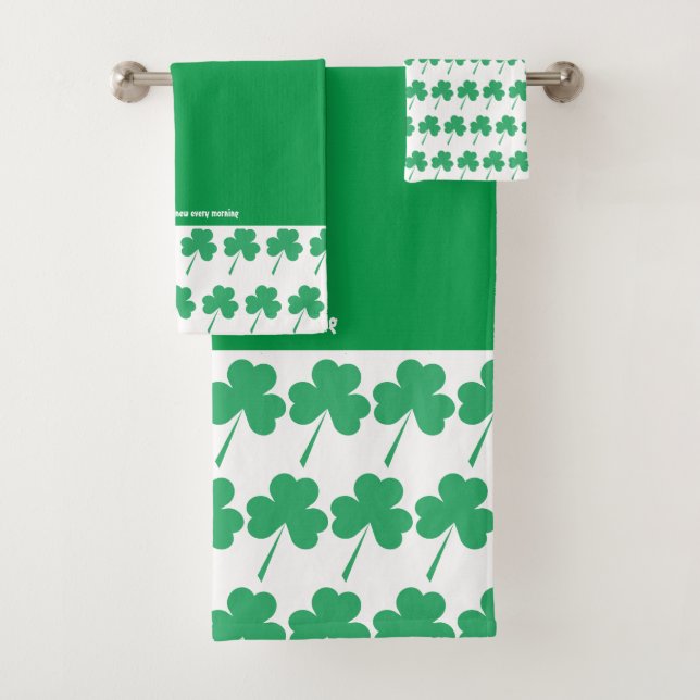 KLEEBLATT St Patrick's Personalisiert Scripture GR Badhandtuch Set (Insitu)