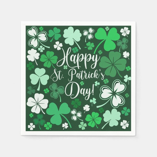 Kleeblatt St Patrick's Serviette (Vorderseite)