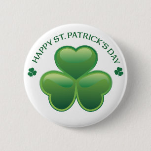 Kleeblatt St. Patricks Tages Button