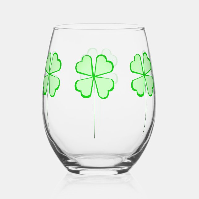 Kleeblatt Stemless Wine Glass Weinglas Ohne Stiel (Vorderseite)