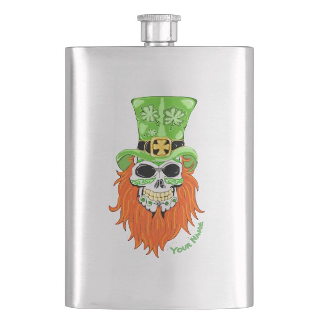 Kleeblatt Sugar Skull Flachmann (Vorderseite)