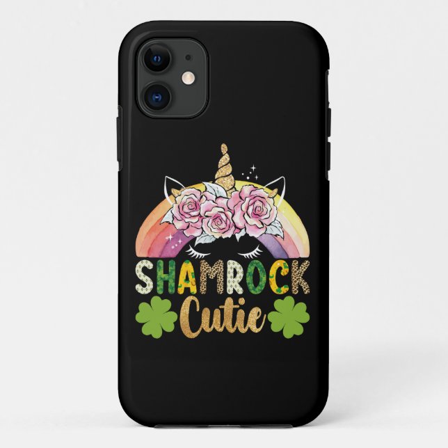 Kleeblatt Süsse Unicorn Rainbow St Patricks Day Case-Mate iPhone Hülle (Rückseite)