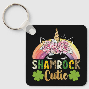 Kleeblatt Süßes Einhorn Regenbogen St. Patrick's D Schlüsselanhänger