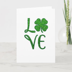 Kleeblatt. Tag St. Patricks. Irischer Klee Karte