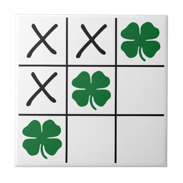 Kleeblatt Tic Tac Toe Fliese (Vorderseite)