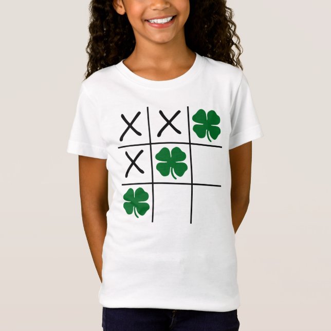 Kleeblatt Tic Tac Toe T-Shirt (Vorderseite)