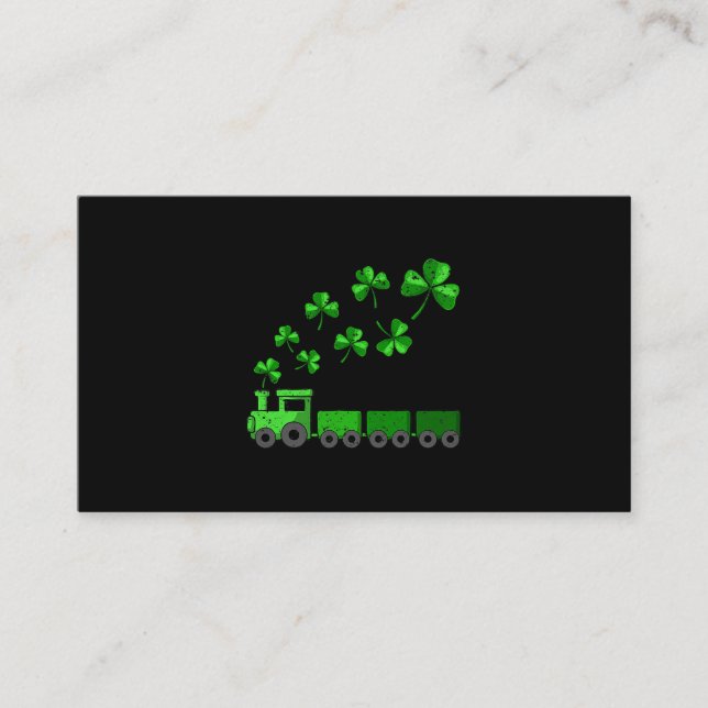 Kleeblatt Train St Patricks Day Lucky Irish Clover Visitenkarte (Vorderseite)