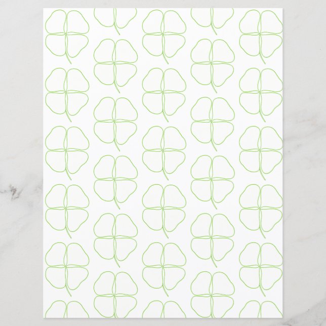 Kleeblatt-Umrisse Scrapbook-Papier (Vorderseite)