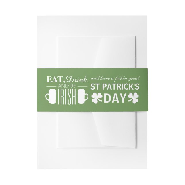 Kleeblatt und Bier Irish St Patrick's Day Einladungsbanderole (Vorderseite Beispiel)