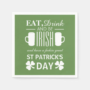 Kleeblatt und Bier Irish St Patrick's Day Serviette